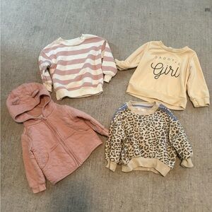 Bundle of baby girl sweatshirts